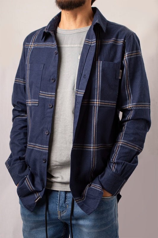 Camisa M/L Flanels Monet Azul Oscuro